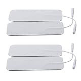 Abaodam 4 Selbstklebende Elektroden Pads 5X10cm aus Hydrogelschicht für Mittelfrequenz Reizstromgeräte Wiederverwendbare Gel Ersatzpads zur Muskelstimulation und Schmerzlinderung
