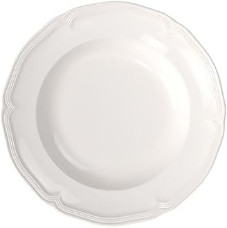 Manoir Pasta Bowl/Soup Plate, 9 in, Premium Porcelain, White