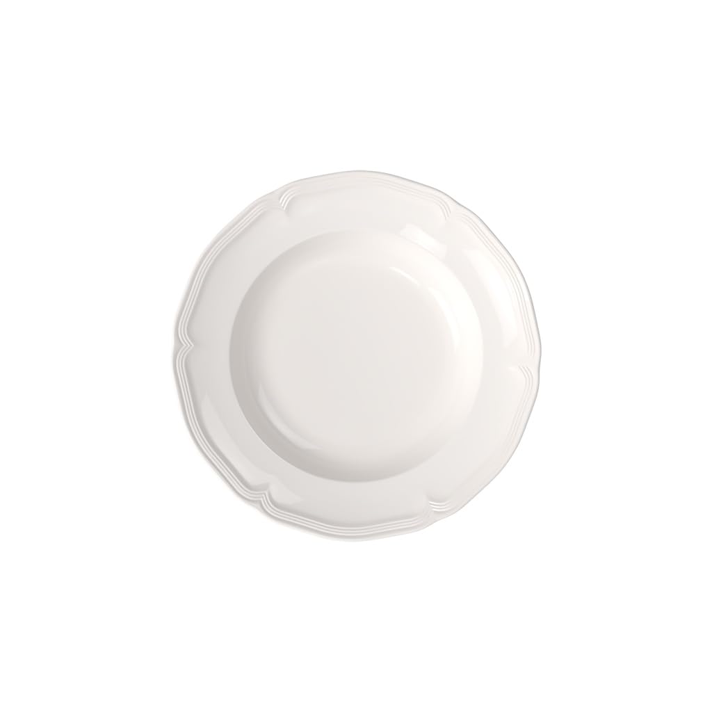 Manoir Pasta Bowl/Soup Plate, 9 in, Premium Porcelain, White