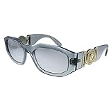 Versace VE 4361 311/6G Transparent Grey Plastic Square Sunglasses Grey Mirror Lens