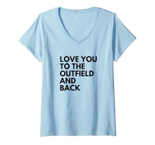 Mujer Te quiero hasta el campo y de vuelta, mamá del béisbol Camiseta Cuello V