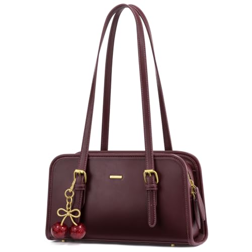 LOVEVOOK Swing Zip Shoulder Bag, Small Purses for Women Trendy Handbags, Mini Vintage Hobo Clutch Leather Tote
