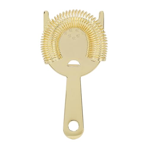 Gsycle Cocktail Strainer, Stainless Steel Bar Strainer Drink Strainer Bar Tool with Wire Spring Ice Filtering for Bar Bartenders(Gold)
