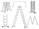 The Workplace Depot Multi-Purpose Ladder – Lightweight Aluminium, 150kg Capacity, Foldable, 4810mm Extended Height, Anti-Slip Feet, Ideal for Home, Office, DIY & Professional Use