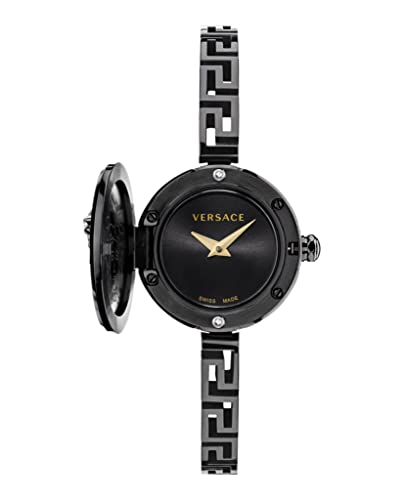 Versace Medusa Secret Collection Luxury Womens Watch Timepieces with a Black Bracelet, Case and Dial2