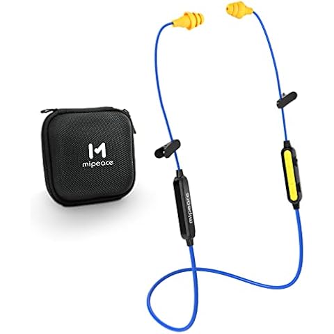 MIPEACE Bluetooth Work Earplugs Headphone,Wireless in-Ear Noise Isolating Earbuds,29dB Noise Reduction Headphone with Control,19+ Hours Battery for Lawn Mowing Safety Industrial Construction(Black) Cover