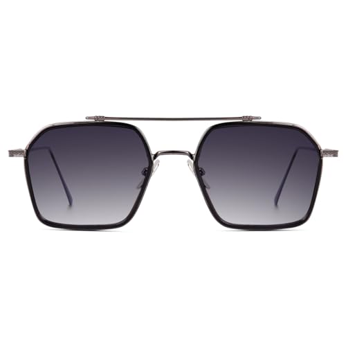Image of CREEK Unisex Full Rim Hexagonal Branded and Stylish Sunglasses | 100% UV Protected | Men & Women | Medium | CH S1145-Pack of 1