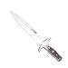 Cudeman Cuchillo 105-C Hoja de Acero Inoxidable Mova de 23 cm, empuñadura de asta de Ciervo de 14 cm para Caza, Pesca, Supervivencia y bushcraft + Portabotellas Regalo
