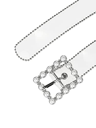 Allegra K Ladies Clear Waist Belts for Jeans Trousers Transparent Belts Rectangle Buckle2