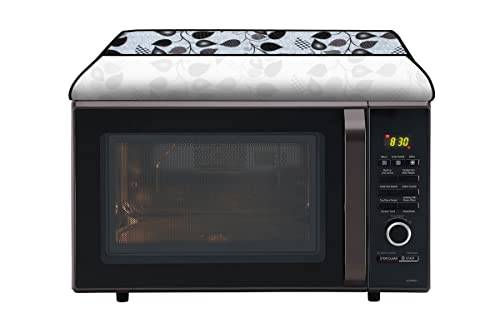 Image of Stylista Microwave Oven Cover for IFB Solo 20PM2S 20 liters 800 Watts Petals Pattern Grey