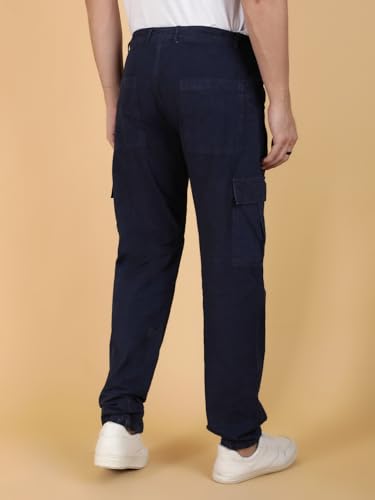 Image of KOTTY Men's Streetwear Style Utility Cargo Pants with Drawstring Waist and Flap Pockets