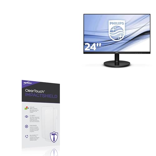 BoxWave Screen Protector Compatible with Philips 241V8L (23.8 in) - ClearTouch ImpactShield (2-Pack), Impenetrable Screen Protector Flexible Film