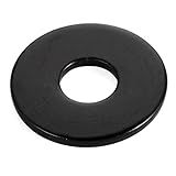 50 PCS 1/4' Stainless Flat Washers, 7/10' Outer Diameter, 18-8 (304) Stainless Steel Metal Washers for Screws and Bolts, Black Finish