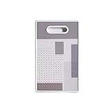 HJUGHPN Tablas de cortar con bloques de color, material respetuoso con el medio ambiente, tabla de cortar para verduras y frutas, tabla de cortar rectangular para el hogar (lunares de color (blanco))
