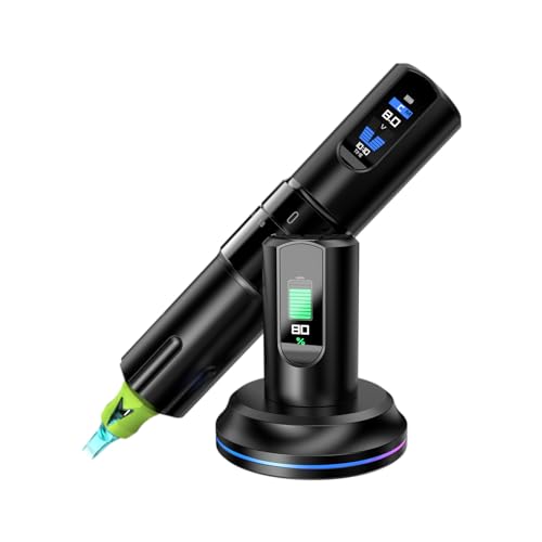 OG PRODUCE Rotary Tattoo Gun Machine with Adjustable Stroke, Wireless Tattoo Pen Machine with 2000mAh Wireless Power LED Display Tattoo Equipment Supply for Professional Tattoo Artists