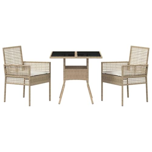 Juego de muebles de jardín de 3 piezas de ratán duradero y sofisticado 8