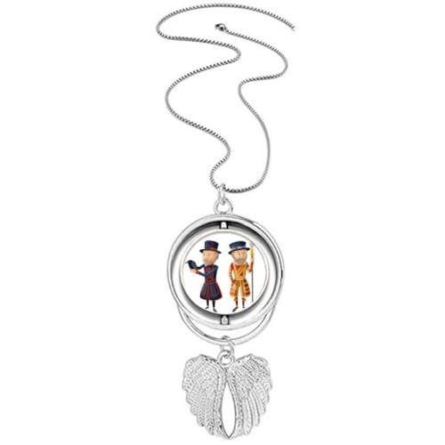 Collier ailes d'ange pendentif soldats royaux de Londres bijou thématique original