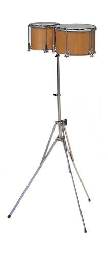 Soporte para bongos (no incluye bongos). Transportable, 4 ruedas. Altura ajustable