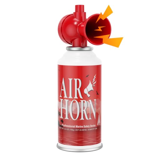 Nicehill Air Horn 122dB Loud Safety Air Horns for Boating Emergency & Sporting Events Handheld Marine Horn with Easy Button Operation for Warning Signals & Alerts 3.5oz 1 Pack