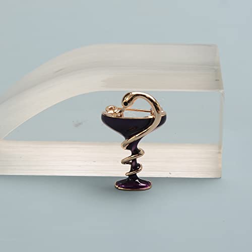 Purple Goblet Cup Snake Enamel Fashion Brooch For Women Girls #TOP2
