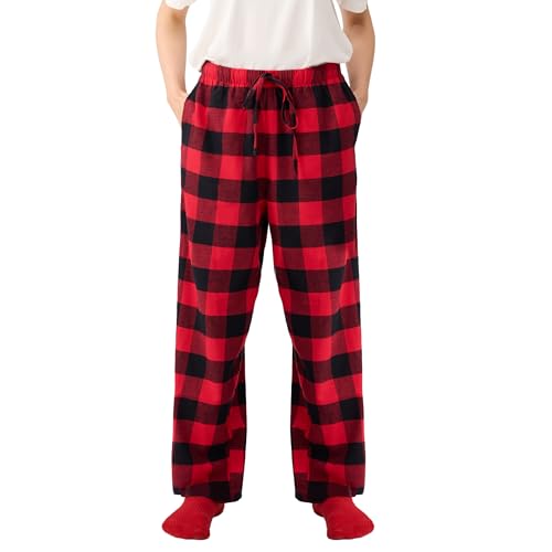 Giggling Getup Christmas Pajama Pants for Women Lounge Pants Soft Comfy Pj Bottoms Sleepwear with PocketsDrawstring Red Plaid-S