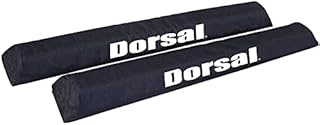 DORSAL Aero Crossbar Roof Rack Pads for Car Surfboard Kayak SUP Snowboard Racks 28 Inch Long [Pair] Black Polyester 28"