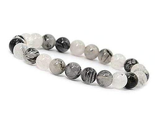 Beads Hub Pulsera SB-66 de cuarzo negro con cuentas lisas redondas de 8 mm para mujer, hombre, regalo, niñas, niños, banda de amistad Cover