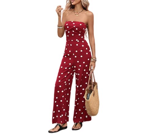 Diseño de lunares en overol elegante para salir de noche con estilo