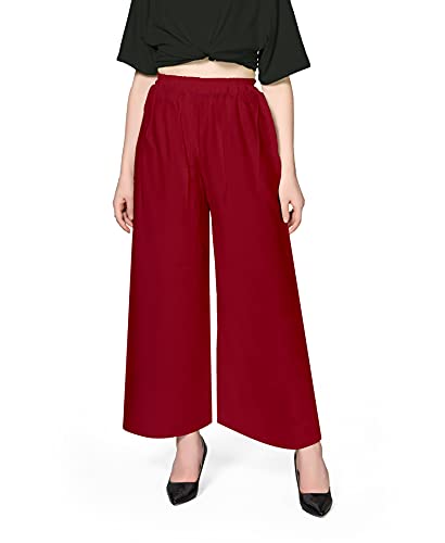 Image of Pranjal Women's Premium Regular Fit Rayon Palazzo - Free Size, Fits Up to 2XL, Stylish & Comfortable (Plazo P)