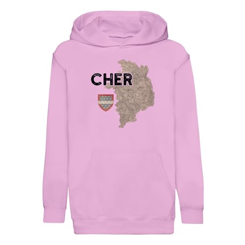 Sweat à capuche enfant Cher 18 avec carte ancienne de Bourges