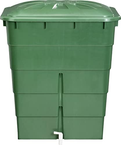 Graf 501206 Regentonne eckig 300 L mit Deckel und Hahn, grün Amazon