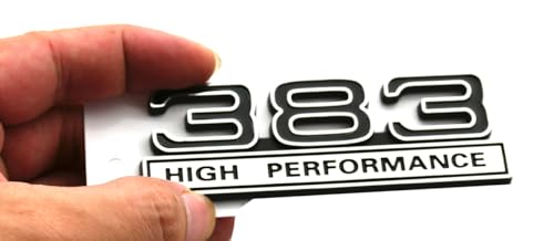 Image of 2pcs 383 6.2L High Performance Engine Emblems Badge 3D Decals Stickers Cars Trucks (Chrome Black)