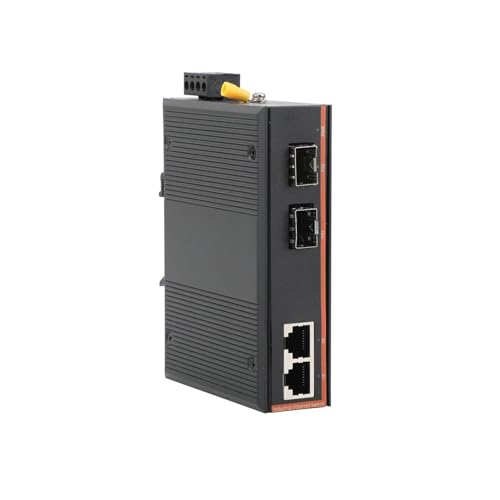 1PCS Industrial Gigabit Fiber Optic Switch - 2 SFP to 2 RJ45 10/100/1000M 550M/2KM/3KM Distance for Industrial Networks(Kit3)