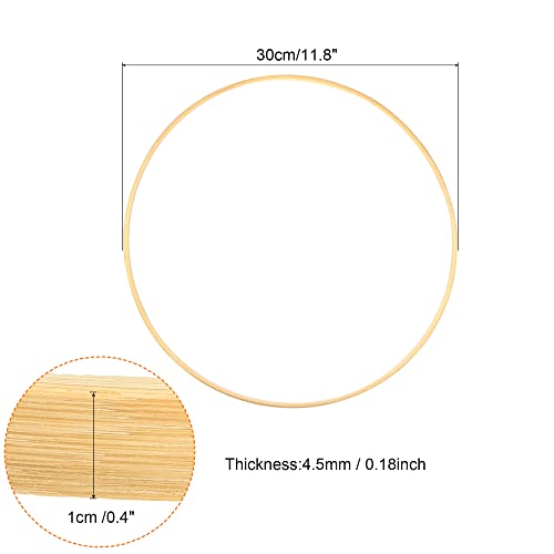 PATIKIL 11.8 Inch Wooden Bamboo Floral Hoop, 2Pack Craft Rings for DIY Wedding Wreath Decor Dream Catcher and Hanging Crafts - Image 2