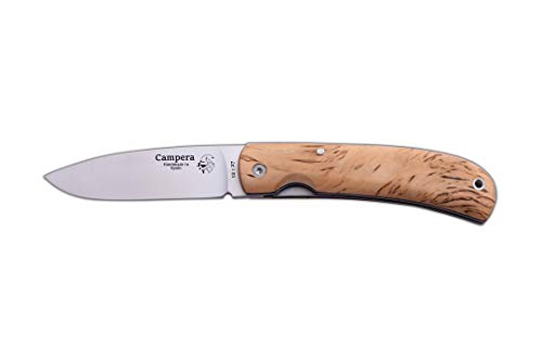 J&V Adventure Knives JV Navaja CAMPERA Abedul para Caza, Pesca, Supervivencia y Bushcraft Realizado en Albacete + Portabotellas de regalo