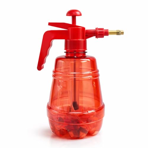 Image of MIKANIX Manual Pressure Spray Bottle for Gardening & Cleaning | Hand Pump Water Sprayer with Adjustable Nozzle | Multipurpose Plant Mister for Indoor & Outdoor (1.5L, RED)