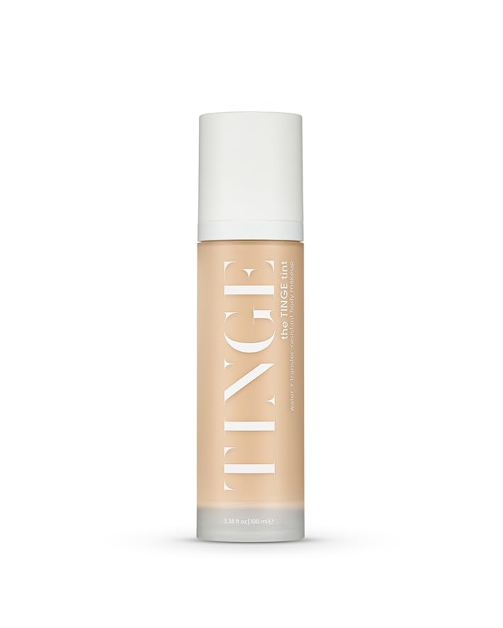 Tinge Body Makeup, Water & Transfer Resistant, Medium Coverage Cream, Lasts Up to 48 Hours, For All Skin Types, Fragrance Free, Vegan, American Made, 3.38 Fl Oz. - Medium Warm