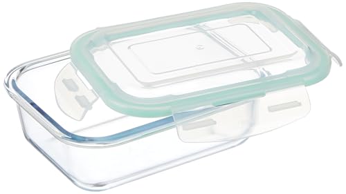Image of Signoraware Lock N Store Borosilicate Glass Rectangular Container Set | Airtight & Leakproof | Microwave Safe | Crack Resistant | Ideal for Office Lunch & Leftovers (640ml + 150ml | Setof2 | Clear)