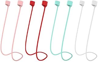 EXCEART 4pcs Silicone Earphones Strap Anti- lost Magnetic Wireless Earbuds Holder Wire Cable Connector Neck Rope Cord Compatible with Airpods