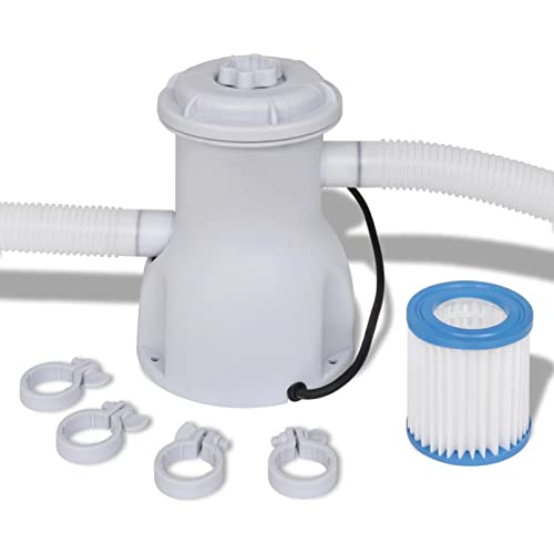 Bomba de filtro para piscina, JUNZAI Depuradora Piscina, Manguera Depuradora, Motor Depuradora Piscina 300 gal/h