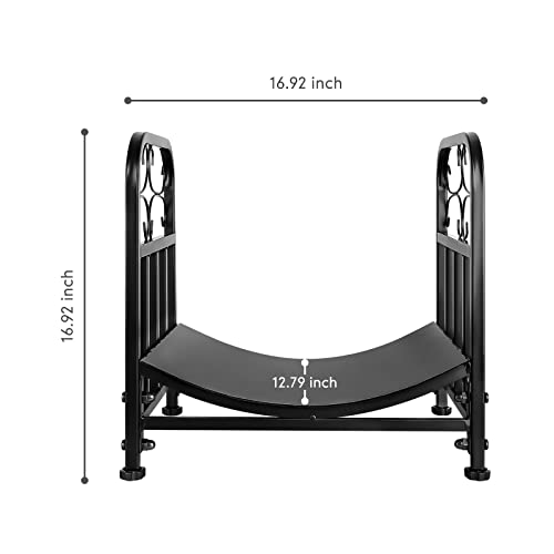Firstgo-Tech Wrought Iron Log Rack, Firstgo 17Inch Firewood Rack Indoor For Fireplace, Heavy Duty Log Storage Bin For Indoor Outdoor Patio, Stove And Fire Pit, Black #TOP3