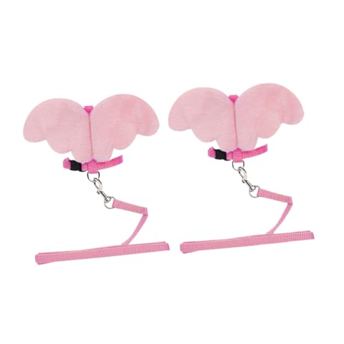 Abaodam 2pcs Cat Vest Harness Soft and Breathable Pet Chest Strap Angel Shape Design Pink Lightweight Durable Comfortable for Cats Pet Supplies for Daily Walks