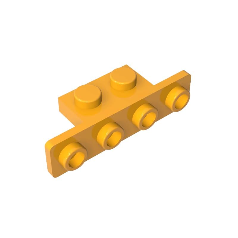Gobricks 10201 Hinge Plate Bracket 1x2-1x4 [Rounded Corners] 50 Pieces GDS-638 Compatible with Lego Building Blocks Color:Bright Light Orange — image 1