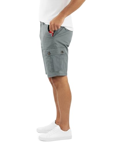 NY Threads Mens Cargo Shorts Relaxed Fit Cotton Casual Work Outdoor Hiking Shorts with Multiple Pockets, 34, Dark Grey - Image 2