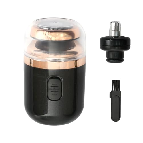 2 en 1 Afeitadora Electrica Hombre con Cortapelos De Nariz Mini Afeitadora Recargable Mini Afeitadora Electrica Hombre con Cable De Carga Cepillo De Limpieza Negro