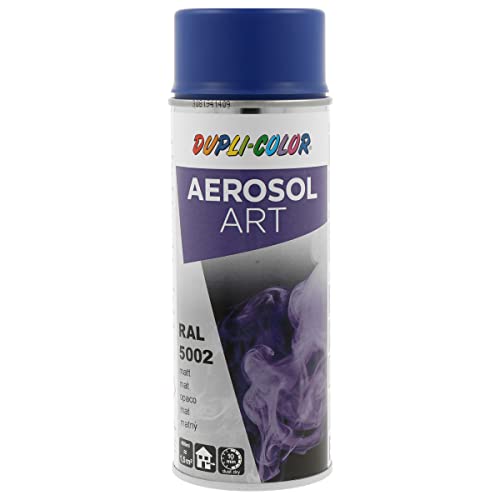 DUPLI-COLOR AEROSOL ART RAL 5002 ultramarinblau matt 400 ml, Spraylack für vielseitigen Einsatz, schnelltrocknend, hohe Deckkraft, für Innen- und Außenbereiche geeignet