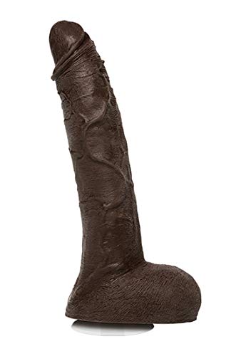 Doc Johnson Jason Luv - ULTRASKYN 10 Inch Dual Density Cock - with Removable Vac-U-Lock Suction Cup Base - F-Machine Compatible Dildo, Chocolate