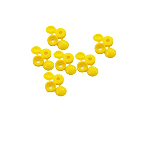 50Pcs Hinged Screw Cover Cap Plastic Screw Covers Caps Fold Snap Decorative Washer Flip Tops for Car Cabinet Furniture Yellow - Image 4
