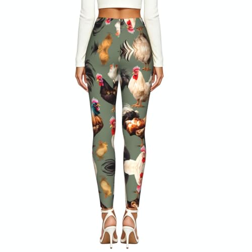 Leggings de compresión suave con estampado de pollo para gimnasio 3