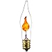 Sunlite Petite Chandelier Flicker Flame Light Bulb Candelabra Base, Orange, for Holiday and Decorative Lighting, E12, Candelabra Base, Clear, 3 Watts, 12 Pack